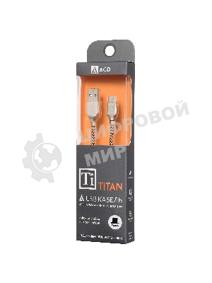 Кабель USB ACD-Titan Type-C ~ USB-A Нейлон, 1м, желто-черный