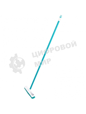 Щетка HomePalisad пластмассовая для чистки ковров, 27 cм, c черенком, 120 см, бирюз. щетина