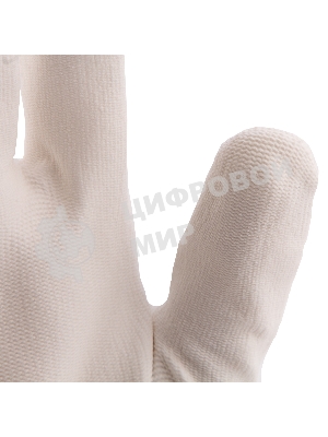 Перчатки трикотажные Сибртех с белым полиуретановым покрытием, размер L, 15 класс вязки