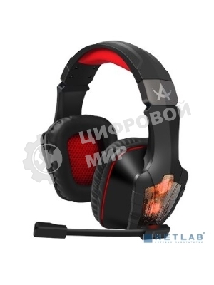 Гарнитура QUMO Arsenal чёрный, проводная, USB, подсветка