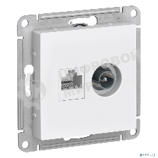 Механизм розетки 2-м AtlasDesign комп. RJ45 кат.5E+TV белый SchE ATN000189