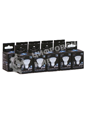 Лампа светодиодная Gauss MR16 7Вт цок.: GU10 спот 220B 4100K св. свеч. белый нейт. MR16 (упак.: 10 шт)