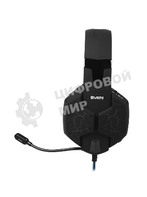 Гарнитура проводная SVEN AP-U980MV, черный-синий (USB, LED, 7.1, 2.2m)