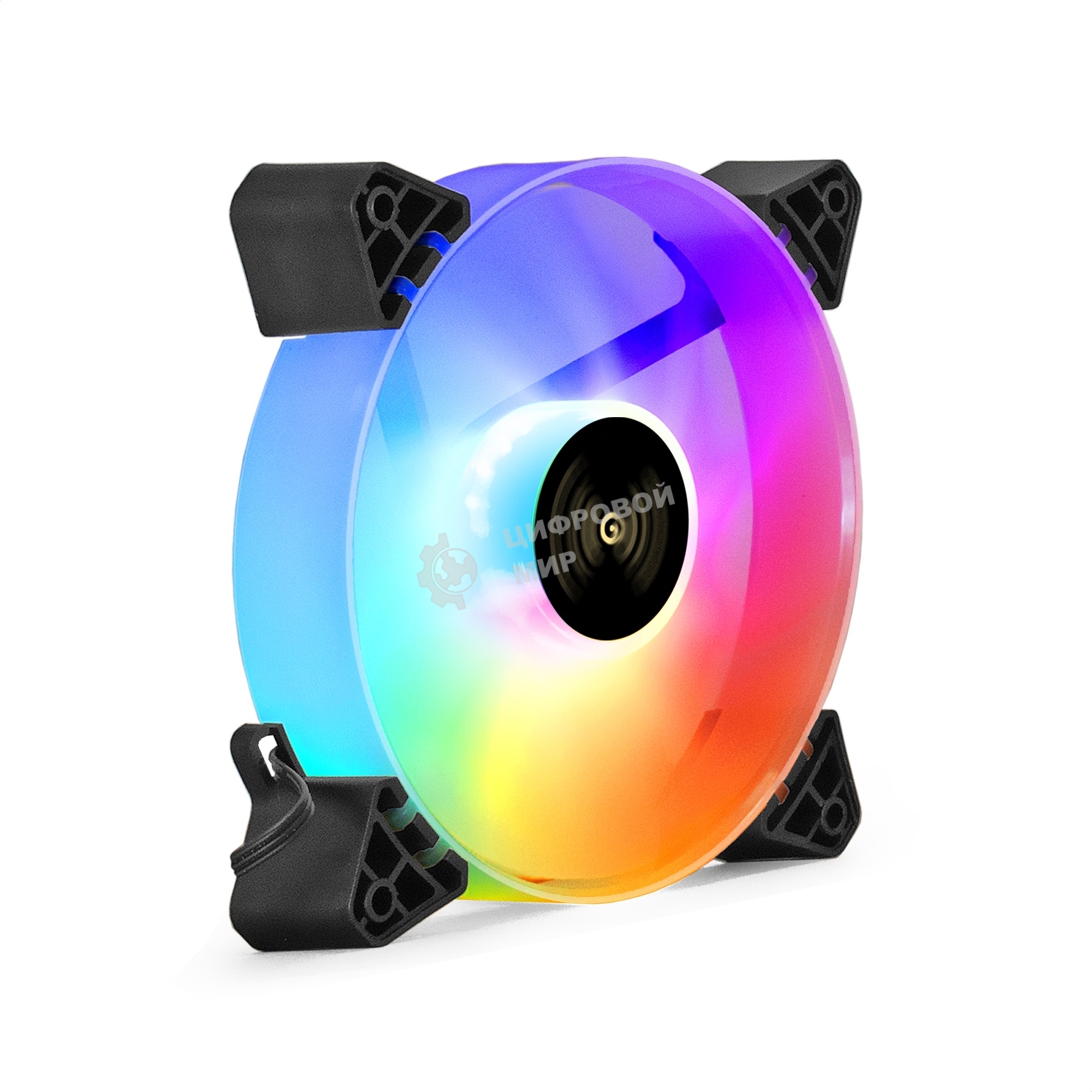 Вентилятор для корпуса ExeGate EX12025H3P4PYH-PWM.ARGb черный/белый, 120 мм, 1800 об/мин, 26 дБ, 4 pin