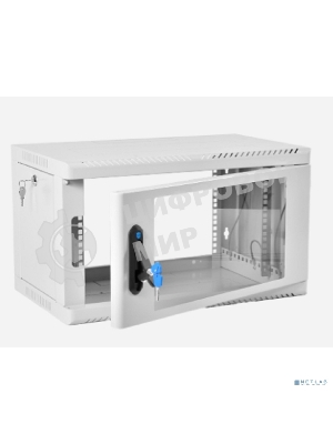 Шкаф коммутационный ЦМО (ШРН-6.350) настенный 6U 600x350 мм пер. дв. стекл 200 кг серый 300 мм 180 град.