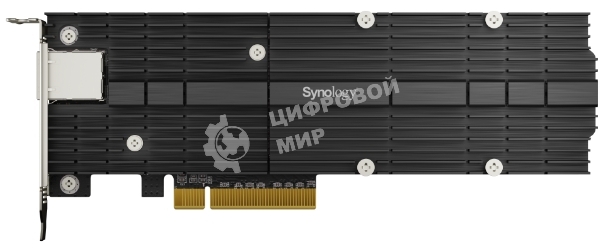Сетевая карта Synology M.2 SSD-NVME adapter M.2 2110/2080,2 slots m.2 key, 10 Gigabit port RJ-45, PCIe 3.0 x8 adapter (FH bracket)'