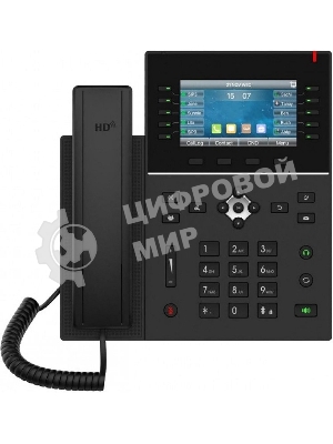 Fanvil IP телефон, 20 линий SIP, 2х10/100/1000, осн. цветной дисплей 480x272, записная нкига на 2000, IPv6. 60 клавиш быстрого набора, POE