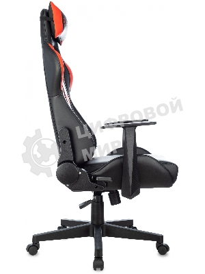 Кресло Zombie Game Penta черный/красный, экокожа, 120 кг, механизм качания