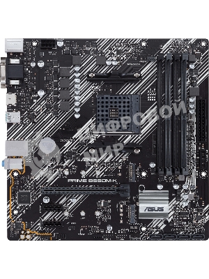 Материнская плата ASUS PRIME B550M-K, AM4, AMD B550, 4xDDR4, 4xSATA, 2xM.2, 1xPCIe 4.0 x16, 2xPCIe x1, 1xDVI-D, 1xHDMI, 1xVGA, 1x 1Gb LAN, 4xUSB 3.2 Gen 1, 2xUSB 3.2 Gen 2, 3x3.5 мм, 7.1, mATX
