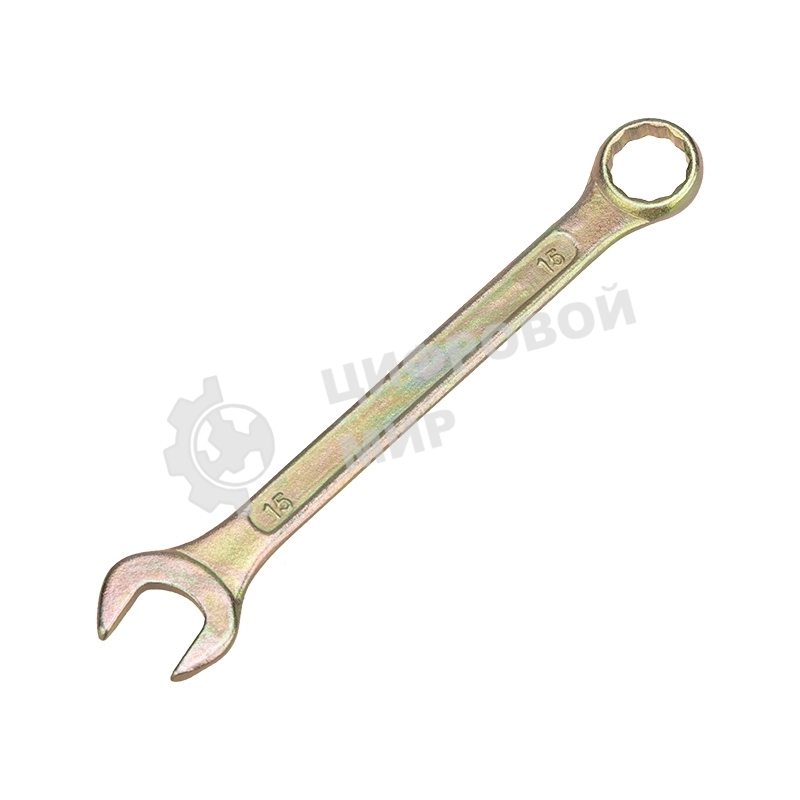 Ключ комбинированный Rexant 15 мм, желтый цинк