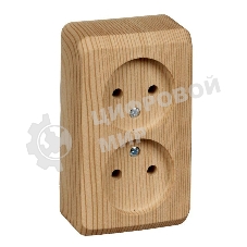 Розетка 2-м ОП Этюд Дача 16А IP20 без заземл. сосна SchE PA16-005D