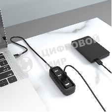 USB-концентратор Vention VAS-J43-B100 (USB 2.0 на 4 порта черный - 1м.)