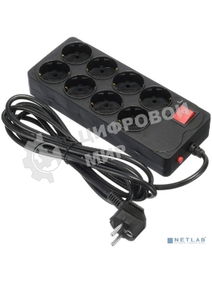 Сетевой фильтр Buro 800SH-5-B 5 м, 8 розеток, черный, коробка