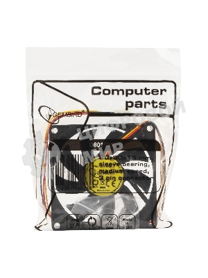 Вентилятор для корпуса Gembird черный, 80 мм, 2600 об/мин, 27 дБ, 3 pin