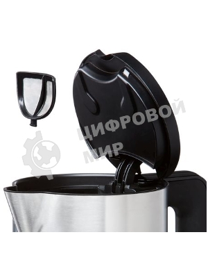 Чайник электрический Bosch TWK8613 1.5 л, 2400 Вт, черный/серебристый (корпус: нержавеющая сталь)