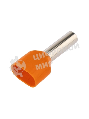 Наконечник штыревой втулочный изолированный Rexant F-12 мм 2х4 мм² (НШВи(2) 4.0-12/НГи2 4,0-12) оранжевый