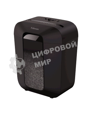 Шредер Fellowes PowerShred LX50 черный (секр.P-4)/перекрестный/9лист./17лтр./скрепки/скобы/пл.карты