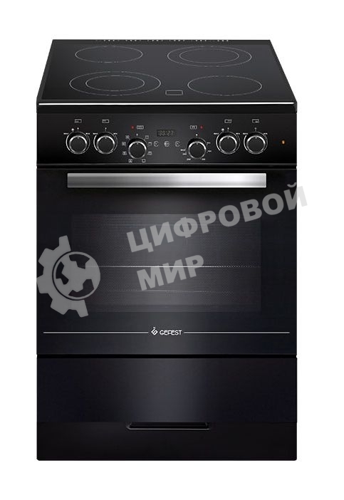 Плита электрическая Gefest ЭП Н Д 6560-03 0057 черный, конфорок 4 электрических, духовка 55 л, 60 см x 85 см x 60 см