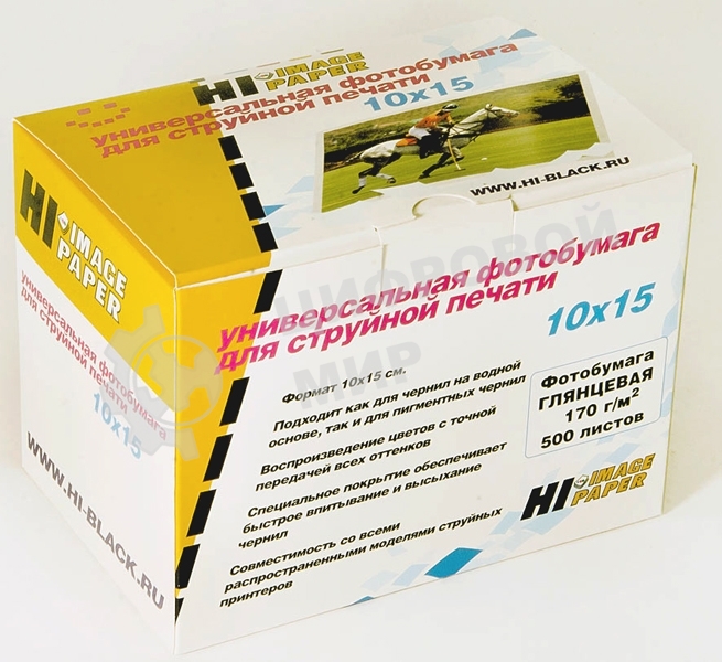 Бумага Hi-Black A210200U/H-170-4R-500 глянцевая односторонняя (Hi-image paper) 10x15, 170 г/м, 500 л.