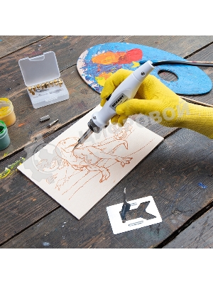 Выжигатель Rexant (набор паяльник-выжигатель), 22 насадки, подставка, 230 В, 20/50 Вт