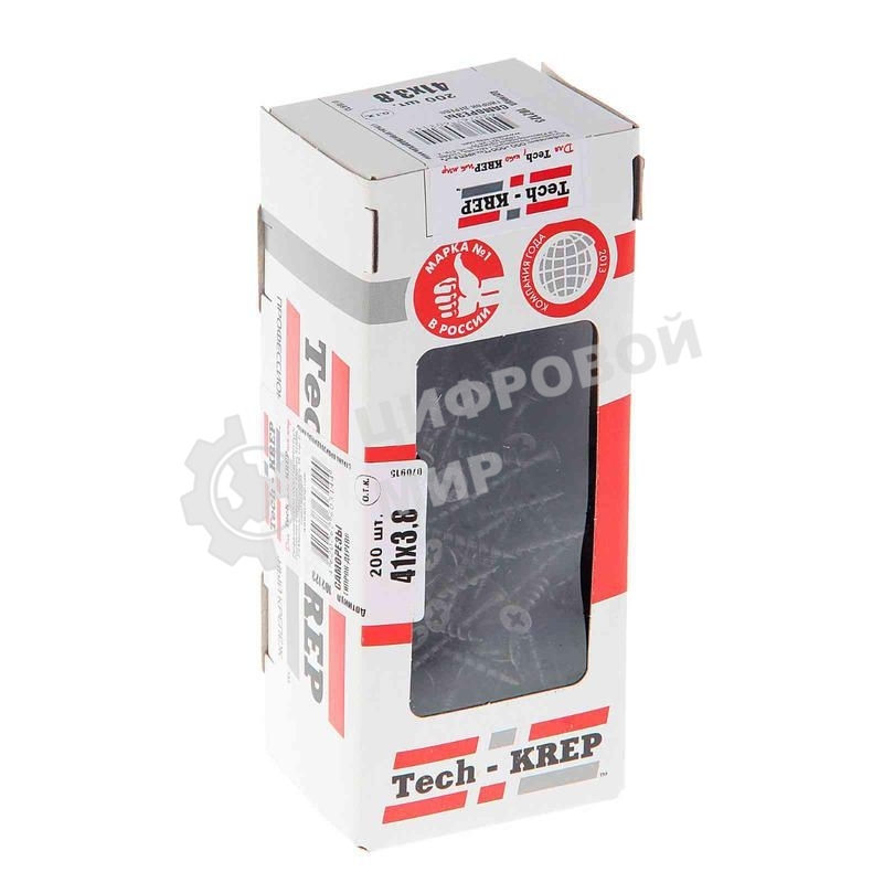 Саморез 3.8х41 гипсокартон-дерево (уп. 200 шт) коробка Tech-Krep 102123
