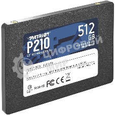 Накопитель SSD Patriot P210, 512Gb, SATA III, 2.5