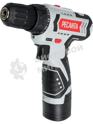 Дрель-шуруповерт Ресанта ДА-12-2ЛК, 12 В, 2 Ач, 40 Нм, щеточный