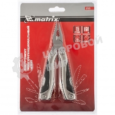 Трансформер (ммультитул) Matrix, 15 функций, авторазжим, в чехле, 160 мм