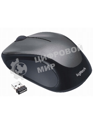 Мышь беспроводная Logitech M235 серый/черный, 1000 dpi, радиоканал, USB, кнопки - 3