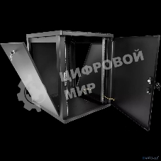 Шкаф телекоммуникационный ЦМО настенный разборный 15U (600 x 520) съемные стенки, дверь металл, черный (ШРН-М-15.500.1-9005)