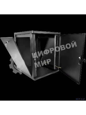 Шкаф телекоммуникационный ЦМО настенный разборный 15U (600 x 520) съемные стенки, дверь металл, черный (ШРН-М-15.500.1-9005)