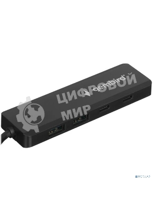 Разветвитель USB3.1 Gembird UHB-C425, 2xUSB, 2xType-C, с доп.питанием (порт Type-C), кабель Type-C 19см