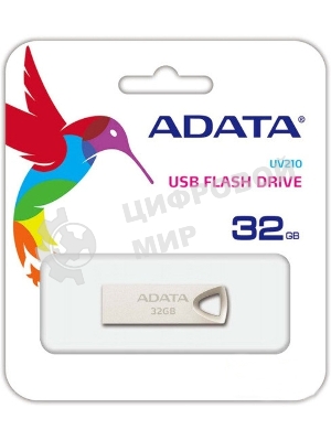 Флешка USB ADATA UV210 (AUV210-32G-RGD), 32Gb, USB 2.0, R/W 15/5, золотистый