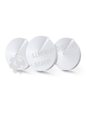 Маршрутизатор TP-Link TP-Link DECO M5(3-PACK) AC1300 Домашняя Wi-Fi система, чипсет Qualcomm, два диапазона (Dual-Band), поддержка стандартов 802.11ac/a/b/g/n, 717 МГц четырехъядерный процессор, Bluetooth 4.2, 2 гигабитных порта Ethernet, 1 порт USB Type-C, 4 встроенные антенны, 256QAM, MU-MIMO, HomeCare