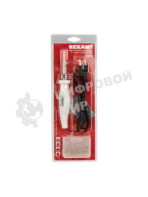 Выжигатель Rexant (набор паяльник-выжигатель), 22 насадки, подставка, 230 В, 20/50 Вт