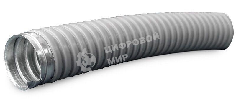 Металлорукав в ПВХ изоляции МРПИ НГ 15 d15мм без протяжки сер. (уп.50м) ЗЭТА zeta41911