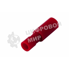Разъем штекерный Rexant полностью изолированный гнездо 4 мм 0.5-1.5 мм² (РШПи-м 1.5-4/РШИм 1,25-5-4) красный