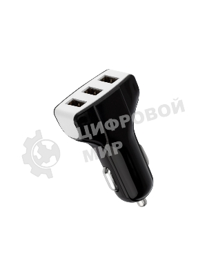 Зарядное устройство в прикуриватель Rexant 3 x USB, 1000mA, черный