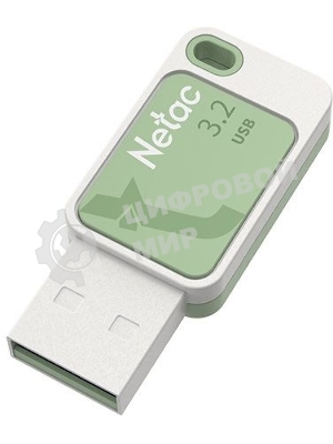 Флешка USB Netac UA31 (NT03UA31N-128G-32GN), 128Gb, USB 3.2, R/W 110/45, зеленый/белый