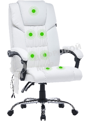 Кресло Cactus CS-CHR-OC02M-WT белый, экокожа