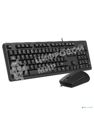 Комплект клавиатура+мышь A4Tech KK-3330 проводной, USB, 1200 DPI, чёрный