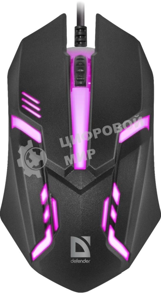 Мышь проводная Defender Cyber MB-560L черный, 1200 dpi, USB, кнопки - 3