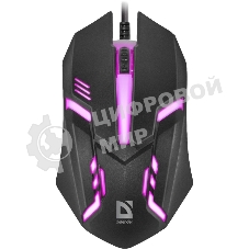 Мышь проводная Defender Cyber MB-560L черный, 1200 dpi, USB, кнопки - 3