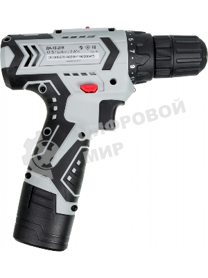 Дрель-шуруповерт Ресанта ДА-12-2ЛК, 12 В, 2 Ач, 40 Нм, щеточный