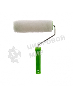Валик с натуральным мехом Сибртех, с ручкой, 200 мм, ворс 12 мм, D 48 мм, D ручки 6 мм