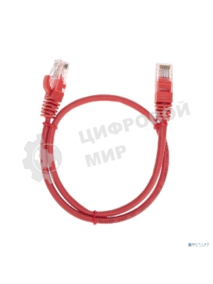Патч-корд U/UTP Rexant cat.5e, RJ45-RJ45, 26AWG, ZH нг(А)-HF, красный, 0,5 м