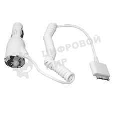 Автомобильная зарядка для Apple iPhone4s, iPhone4 (5V, 1A) белый