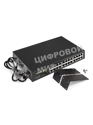 Коммутатор неуправляемый ExeGate EDGS-1024D (24-портовый гигабитный UTP 10/100/1000 Base-T, металлический корпус, с возможностью установки в стойку, с функцией энергосбережения (EEE))