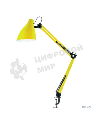 Светильник настольный Camelion KD-335 C07 желтый с метал. струбциной, 230V, 40W, E27