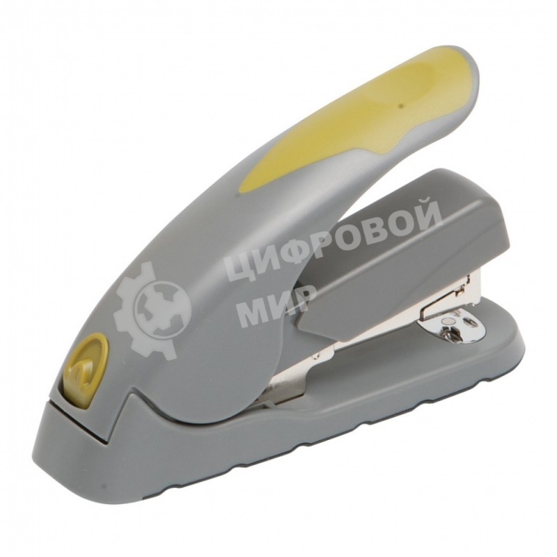 Степлер настольный Kw-Trio 5618GR/GREEN Soft-Touch 24/6 24/8 26/6 26/8 (40 листов) снижение усилия, серый/зеленый 100 скоб